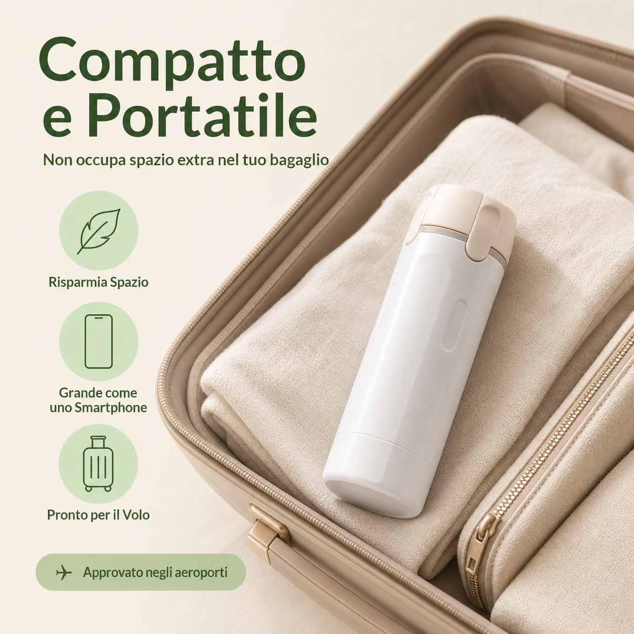 Dispenser da Viaggio 4 in 1 - Flaconi Portatili per Shampoo e Cosmetici